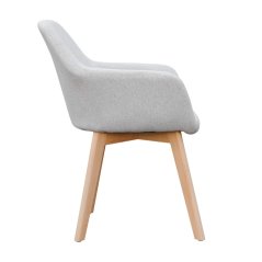 Design-Sessel, hellgrau/Buche, CLORIN NEU
