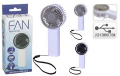 Kézi, újratölthető ventilátor, 14,2 cm, USB-C, 3 sebességfokozat, vegyes színű (akció)