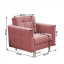 Popolnoma oblazinjen fotelj, staro roza blago, AMEDIA