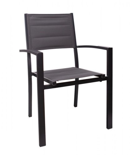 Krzesło sztaplowane ALU+tekstylia, antracyt ELISE