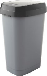 Koš KIS Dual Swing L, 50L, šedý, 42x30,5x60 cm, na odpadky