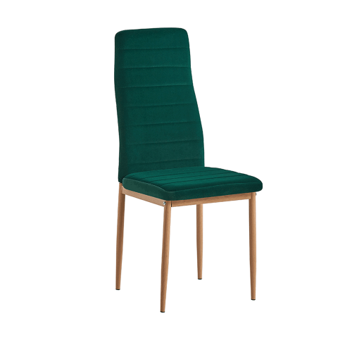 Stuhl, smaragdgrüner Samtstoff/Eiche, COLETA NOVA
