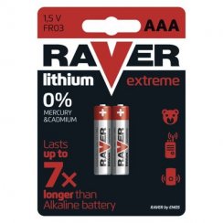 Akkumulátor RAVER FR03, lítium akkumulátor, csomag. 2 db, AAA ceruza