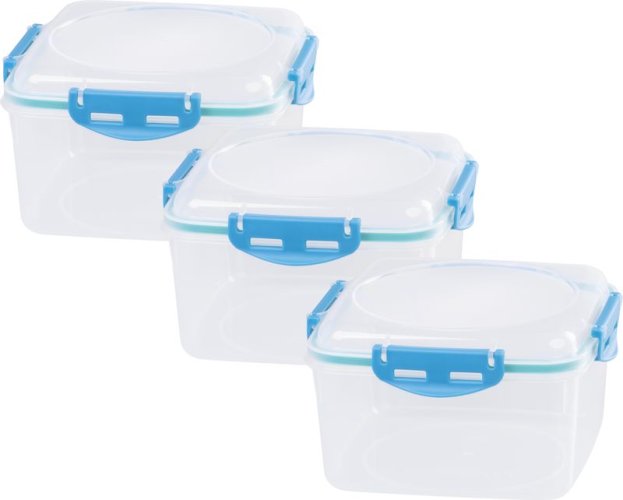 Dóza MagicHome Lunchbox, 1,2 lit, sada 3 ks, čtvercová, Clip
