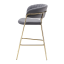 Designer Barhocker, graubrauner Samtstoff/goldchrom, DASMIN TYP 2