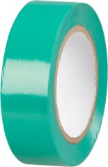 Strend Pro szalag, 19 mm, L-10 m, max. 80°C, 600V, zöld, szigetelő, ragasztó, PVC, 10 darabos csomagban