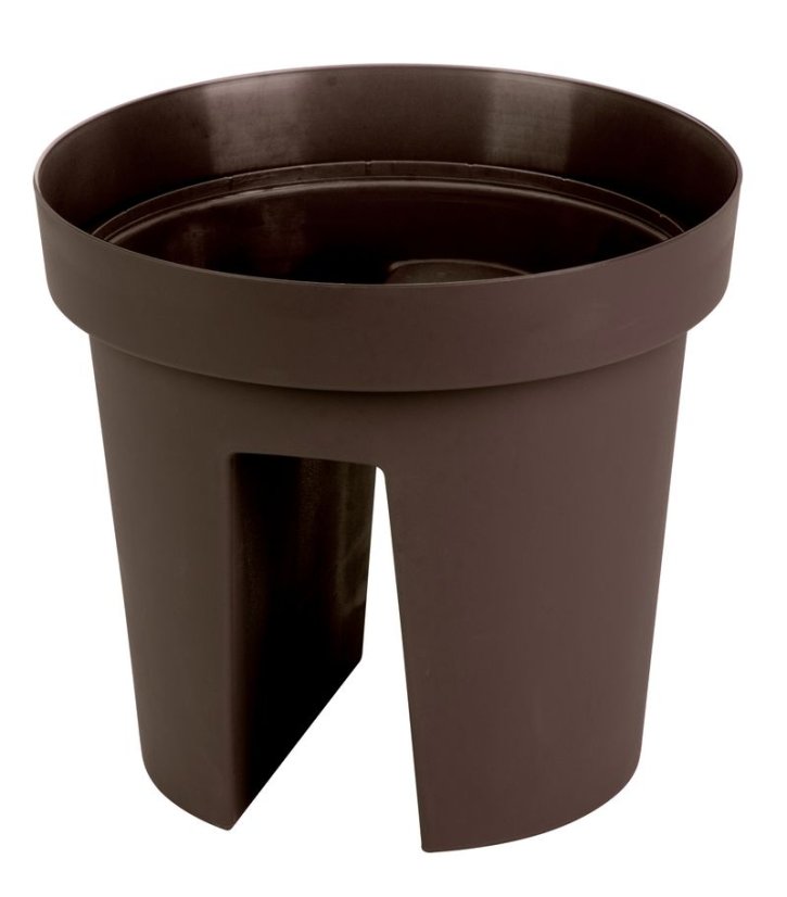 Strend Pro Modern Railing Blumentopf, für das Geländer, 25,5x28cm, braun