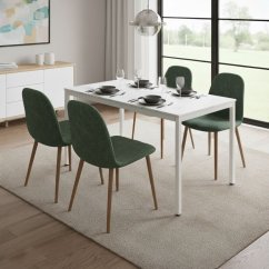 Kuchynský stôl pre 4-5 osôb 120x60 cm biely mramor (akce)