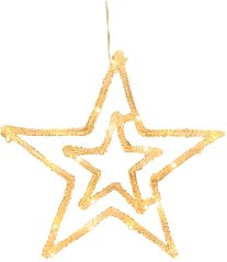 Dekorácia MagicHome Vianoce, hviezda, ABS, 20xLED teplá biela, 27.5 cm, 2xAA