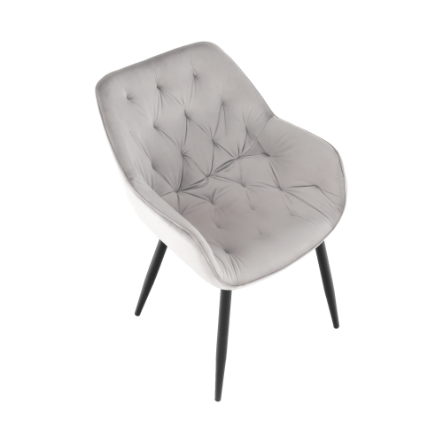 Dizajnerska fotelja, svjetlosiva Velvet tkanina, FEDRIS