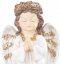 MagicHome dekoráció, Praying Angel, LED, polyresin, sírhoz, 11,5x7,5x15,5 cm