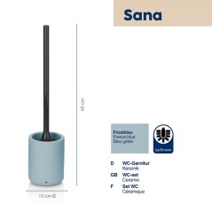 WC súprava Sana keramika priemer 10 x 45 cm ľadovo modrá