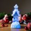 Decor de Crăciun MagicHome, Casă, LED, schimbător de culoare, cu sclipici plutitoare, PE, 2xAA, 9,50x9,50x24,50 cm