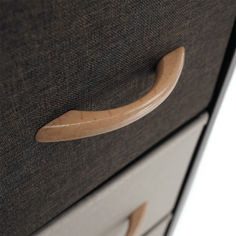 Kommode mit Stoffschubladen, beige/braun, HAZEL TYP 1