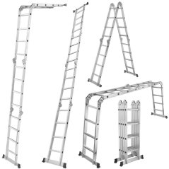 Négyrészes csuklós létra 4 x 4 lépcsőfok, 470 cm, 13,4 kg, GEKO