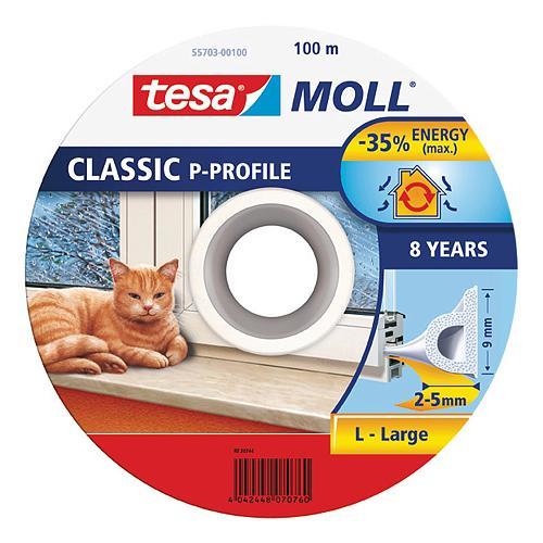 Tesamoll® profil tömítés P, 9 mm, fehér, 100 m