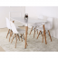 Étkezőasztal, fehér+ bükk, 120x70 cm, DIDIER 4 NEW