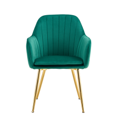 Dizajnové kreslo, smaragdová Velvet látka/gold chróm-zlatý, ADLAM NEW