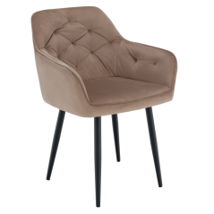 Designer-Sessel, hellbrauner Samtstoff, VERIO
