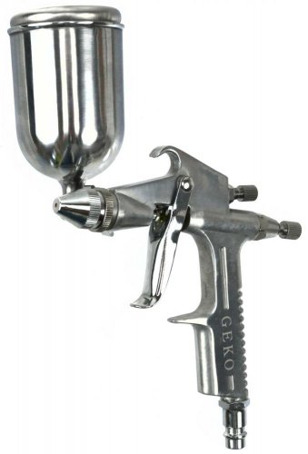 Pistol de pulverizare HVLP MINI cu recipient metalic superior 200ml, duza 0,5 mm, GEKO