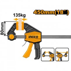 Svorka truhlářská rychloupínací 80x450mm INGCO KLC