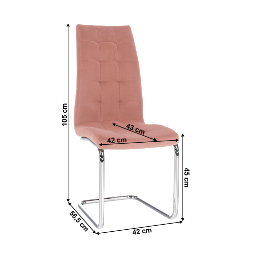 Jídelní židle, růžová Velvet látka/chrom, SALOMA NEW