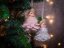 MagicHome Weihnachtsdekoration, Fee, rosa, 10x7x11 cm