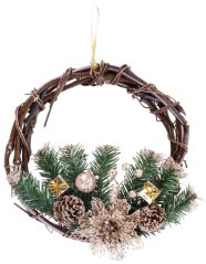 MagicHome Weihnachtskranz, natur, hängend, 30 cm