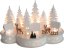 MagicHome Weihnachtsdekoration, Dorf mit Hirsch, 10 LED warmweiß, 2xAA, MDF, 30x14x19,5 cm