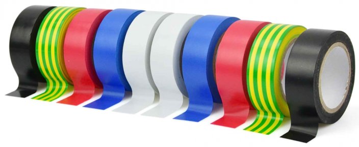 Isolierband PVC 19 mm x 0,13 mm x 10 m, 10 Farben, Preis für 10 Stück, GEKO