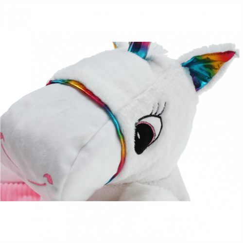 Fotoliu tip sac unicorn, alb/roz/amestec de culori, BUFEL