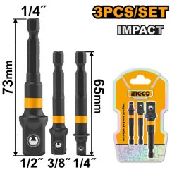 Bit adaptér na gola nadstavce 1/4", 3/8", 1/2", sada 3ks INGCO
