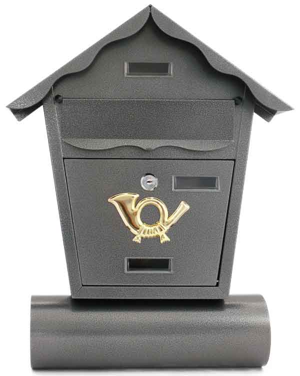 Briefkastenhaus 36 x 46 cm mit Zeitungsrolle, anthrazit, XL-TOOLS