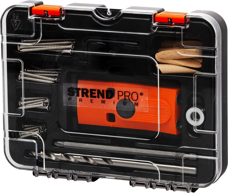 Strend Pro-Set, zum Bohren von Löchern für Schrägbolzenverbindungen, für Tischler, 55-tlg.