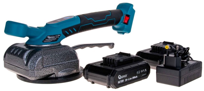 Akku-Vibrationssauger für Fliesen und Pflaster, 2x 21V Akku, GEKO