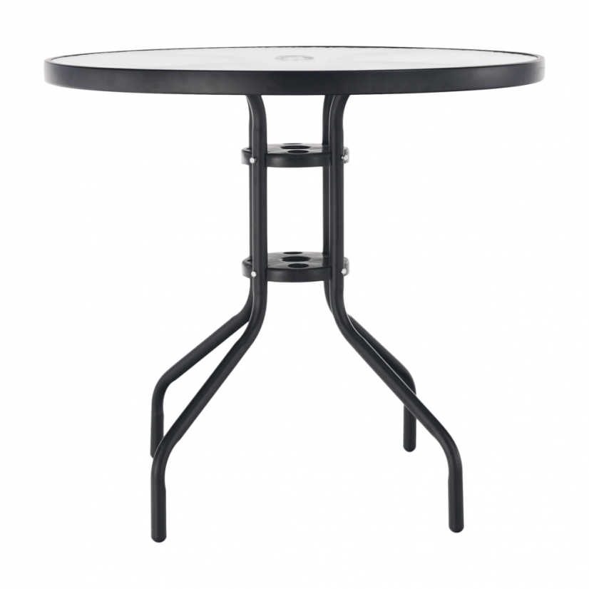 Esstisch, schwarzer Stahl/gehärtetes Glas, BORGEN TYP 2