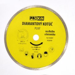 Diamantna plošča polna o 230x22,23 mm PROKIN