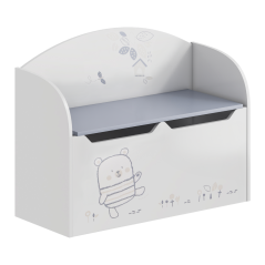 Spielzeugtruhe mit Stauraum, weiß, BÄR