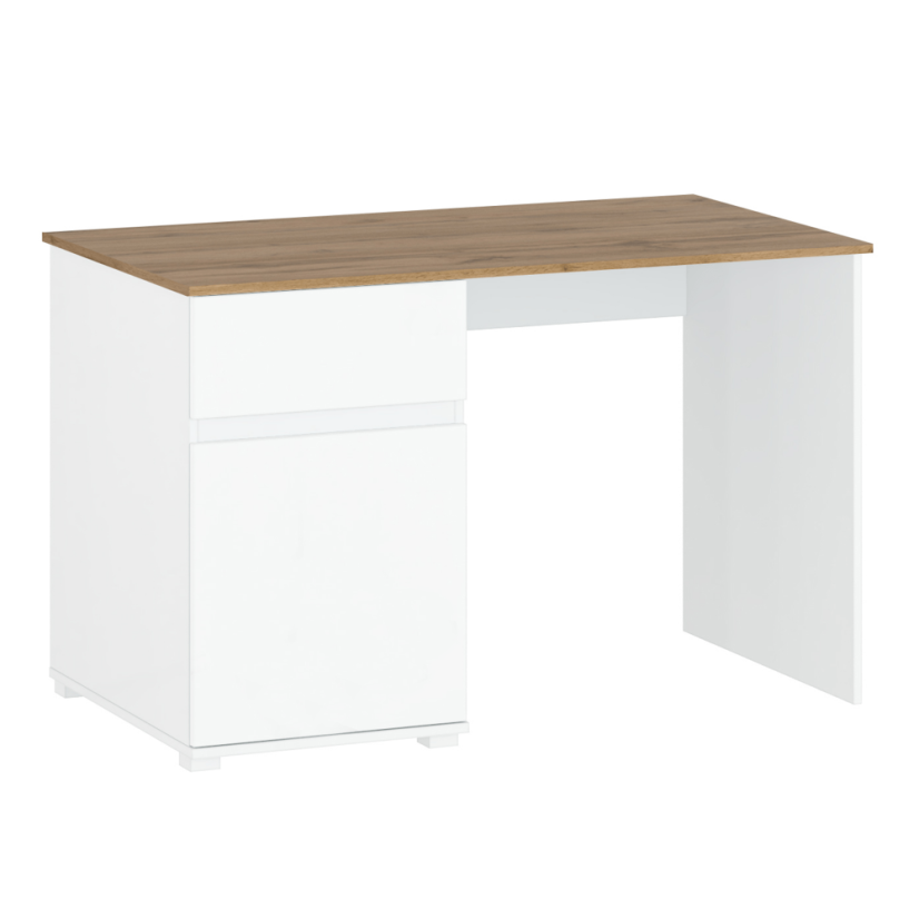 PC-Tisch 1D1S/120, Weißglanz/Wotaneiche, VILGO