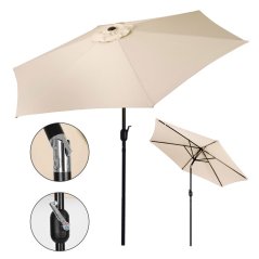 Parasol de grădină mare pliabil 270 cm bej