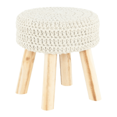 Hocker, beige Wolle, NAIDA (akce)