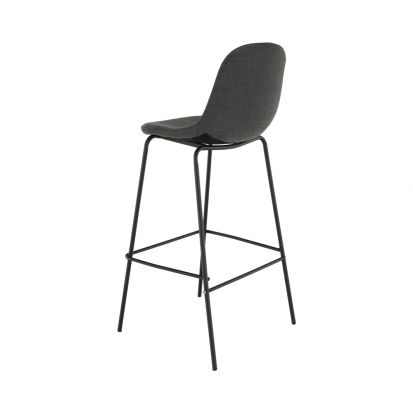 Barhocker, dunkelgrauer Stoff/Metall, MARIOLA 2 NEU