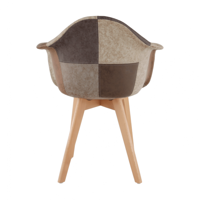 Designer-Sessel, Patchwork/Buche, TRYST