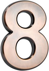 MagicHome Nummer „8“, Zuhause, mit Klebeband, Bronze, 70x100 mm, ABS