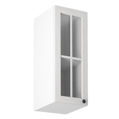 Oberschrank mit Glas G30S, links, Weiß/Andersenkiefer, PROVANCE