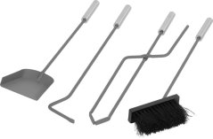 Set de inserturi pentru șemineu Homefire FT087XG, 4 piese, oțel inoxidabil, 66 cm, unelte pentru șemineu