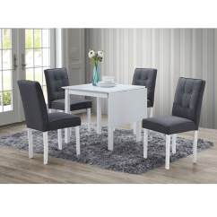 Esszimmerset mit Klapptisch, weiß/grau, BJORK NEW 1+4