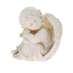 Decorațiune înger pe bază 10x9,5x11,5cm alb (akce)