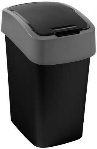 Koš Curver® PACIFIC FLIP BIN 9 lit., 23.5x18.9x35 cm, černo/šedý, na odpad