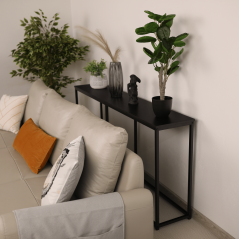 Konsola w stylu industrialnym, ciemnoszary grafit/czarny, BUSTA (akce)